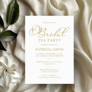 Eenvoudige Elegante Gouden Folie Script Bruids The Kaart