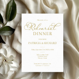 Eenvoudige Elegante Gouden Folie Script Proefavond Kaart