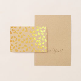 Eenvoudige Elegante Gouden Hartjes Valentijnsdag Folie Kaarten