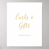 Eenvoudige Elegante Gouden Kaarten en Cadeaus Bord Poster (Voorkant)