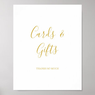 Eenvoudige Elegante Gouden Kaarten en Cadeaus Bord Poster