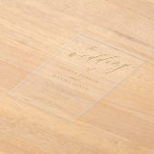 Eenvoudige elegante gouden kalligrafie duidelijke  acryl uitnodigingen (Laagn)