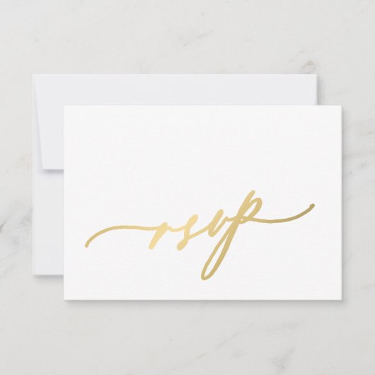Eenvoudige elegante gouden kalligrafie script brui RSVP kaartje (Voorkant)