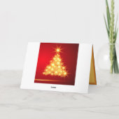 Eenvoudige elegante gouden kerstbomen kaart (Achterkant)