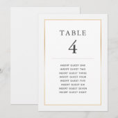 Eenvoudige Elegante Gouden Lijst Vier Douane Zitte Kaart (Voorkant / Achterkant)