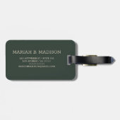 Eenvoudige Elegante Gouden Metaal monogrammed Naam Bagagelabel (Achterkant horizontaal)