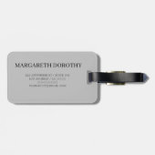 Eenvoudige Elegante Gouden Metaalstreep monogramme Bagagelabel (Achterkant horizontaal)