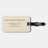 Eenvoudige Elegante Gouden Metaalstreep monogramme Bagagelabel (Achterkant horizontaal)