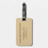 Eenvoudige Elegante Gouden Metaalstreep monogramme Bagagelabel (Achterkant verticaal)