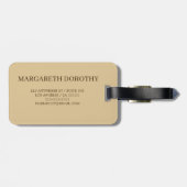 Eenvoudige Elegante Gouden Metaalstreep monogramme Bagagelabel (Achterkant horizontaal)