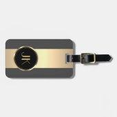 Eenvoudige Elegante Gouden Metalen Monogram Naam B Bagagelabel (Voorkant horizontaal)