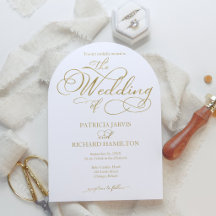 Eenvoudige Elegante Gouden Nep Folie Script Trouwf