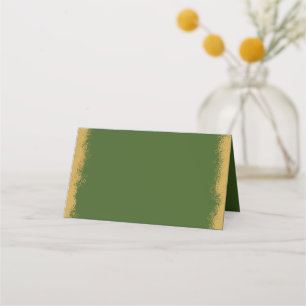 Eenvoudige Elegante Gouden Rand Groene Plaatskaart Plaatskaartje