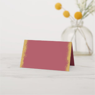 Eenvoudige Elegante Gouden Rand Roze Plaatskaart Plaatskaartje