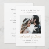 Eenvoudige Elegante Gouden Script Foto Uitnodiging (Voorkant / Achterkant)