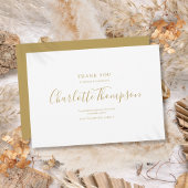 Eenvoudige Elegante Gouden Script Memorial begrafe Bedankkaart