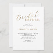 Eenvoudige elegante gouden script moderne bruids b kaart (Voorkant)