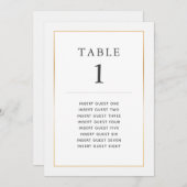 Eenvoudige Elegante Gouden Tafel Eén Aangepaste Pl Kaart (Voorkant / Achterkant)