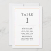 Eenvoudige Elegante Gouden Tafel Eén Aangepaste St Kaart (Voorkant)