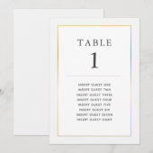 Eenvoudige Elegante Gouden Tafel Eén Aangepaste St Kaart (Voorkant / Achterkant)