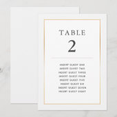 Eenvoudige Elegante Gouden Tafel Twee Persoonskaar Kaart (Voorkant / Achterkant)