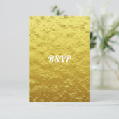 Eenvoudige Elegante Gouden Trouw-RSVP Kaart (Staand voorkant)