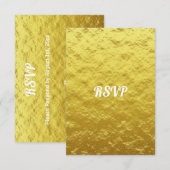 Eenvoudige Elegante Gouden Trouw-RSVP Kaart (Voorkant / Achterkant)