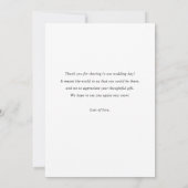 Eenvoudige Elegante Gouden Typografie Fotobruiloft Bedankkaart (Achterkant)