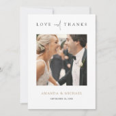 Eenvoudige Elegante Gouden Typografie Fotobruiloft Bedankkaart (Voorkant)