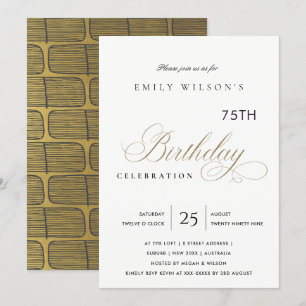 EENVOUDIGE ELEGANTE GOUDEN TYPOGRAFIE VERJAARDAG V KAART