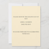 Eenvoudige Elegante Gouden Uitnodiging van de Dag  (Achterkant)