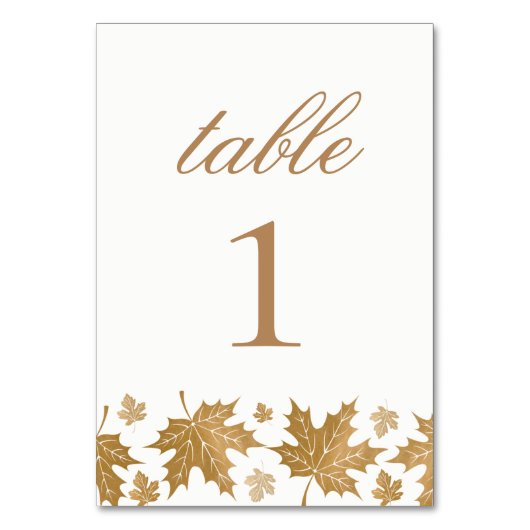 Eenvoudige elegante gouden val laat aangepaste bru kaart (Voorkant)