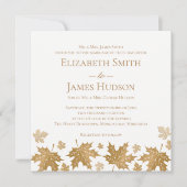 Eenvoudige elegante gouden val laat bruiloft uitno kaart (Voorkant)