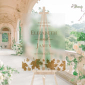 Eenvoudige elegante gouden val laat bruiloft welko acryl bord