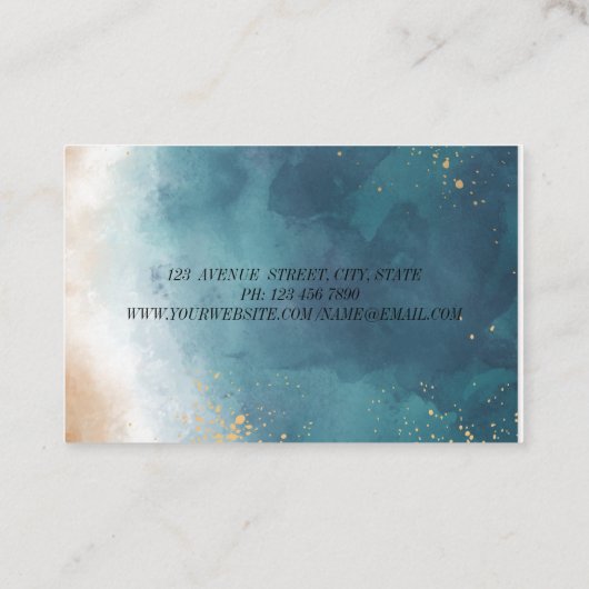 Eenvoudige Elegante Gouden Yoga Instructeur Visitekaartje (Achterkant)