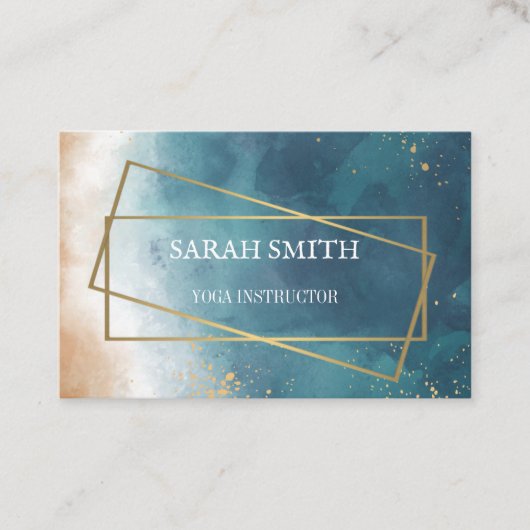 Eenvoudige Elegante Gouden Yoga Instructeur Visitekaartje (Voorkant)