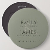 EENVOUDIGE ELEGANTE GRAY TYPOGRAPHY WEDING TEKST A RONDE BUTTON 6,0 CM (Voorkant /achterkant)