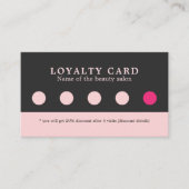 Eenvoudige Elegante Grijs Roze Schoonheid Loyalite Klantenkaartje (Voorkant)