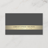 Eenvoudige Elegante Grijze Faux Gouden Streep Advo Visitekaartje (Voorkant)