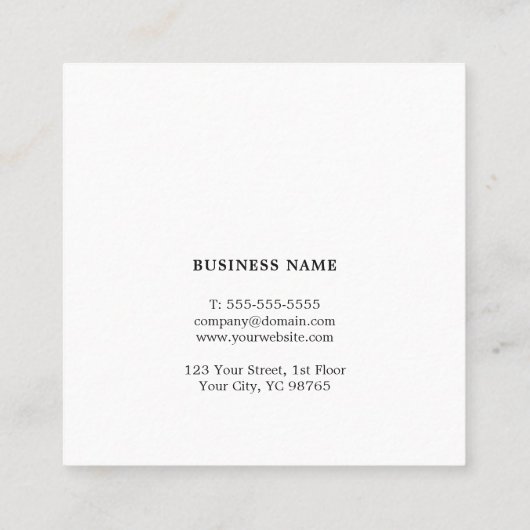 Eenvoudige Elegante Grijze Faux Koperstreep Consul Vierkante Visitekaartje (Achterkant)