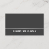 Eenvoudige Elegante Grijze Faux Zilveren Lijn Cons Visitekaartje (Voorkant)