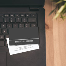 Eenvoudige Elegante Grijze Faux Zilveren Lijn Cons