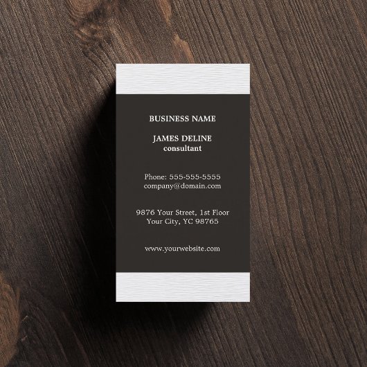 Eenvoudige Elegante Grijze Textuur Witte Consultan Visitekaartje
