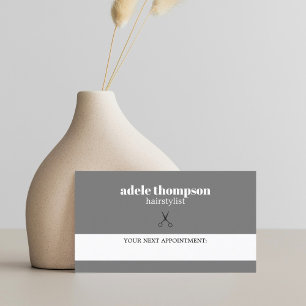 Eenvoudige Elegante Grijze Witte Schaar Haar Styli Afsprakenkaartje