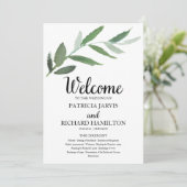 Eenvoudige elegante groen bruiloft programma's (Staand voorkant)
