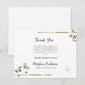 Eenvoudige, elegante groen-orthodoxe begrafenis bedankkaart (Voorkant / Achterkant)