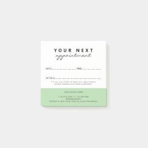 Eenvoudige Elegante Groen Witte Salon Afspraak Post-it® Notes