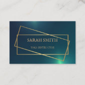 Eenvoudige Elegante Groene Gouden Yoga Instructeur Visitekaartje (Voorkant)