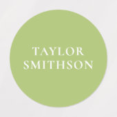 Eenvoudige Elegante Groene Minimalistische Voeg Je Labels (Design 1)