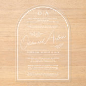 Eenvoudige Elegante Hand Getrokken Botanische Trou Acryl Uitnodigingen (Voorkant)